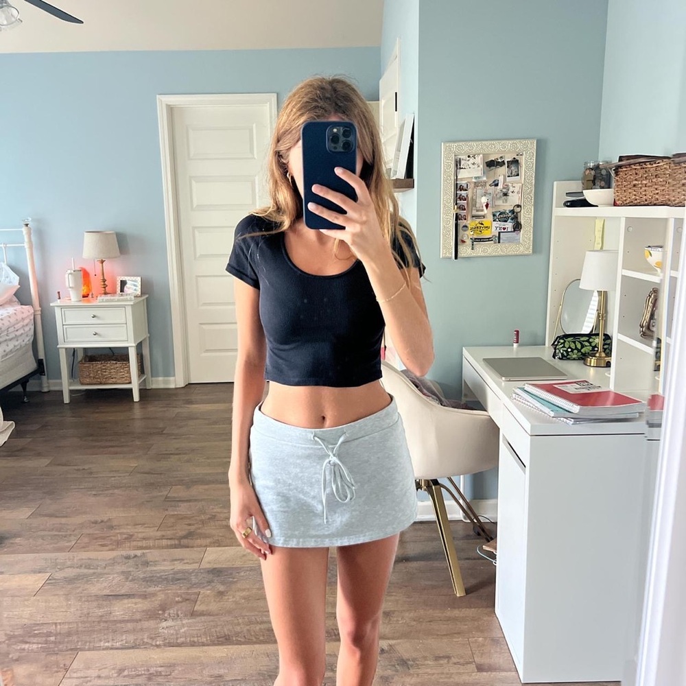 Target Gray Short Sleeve Tie Front Tee